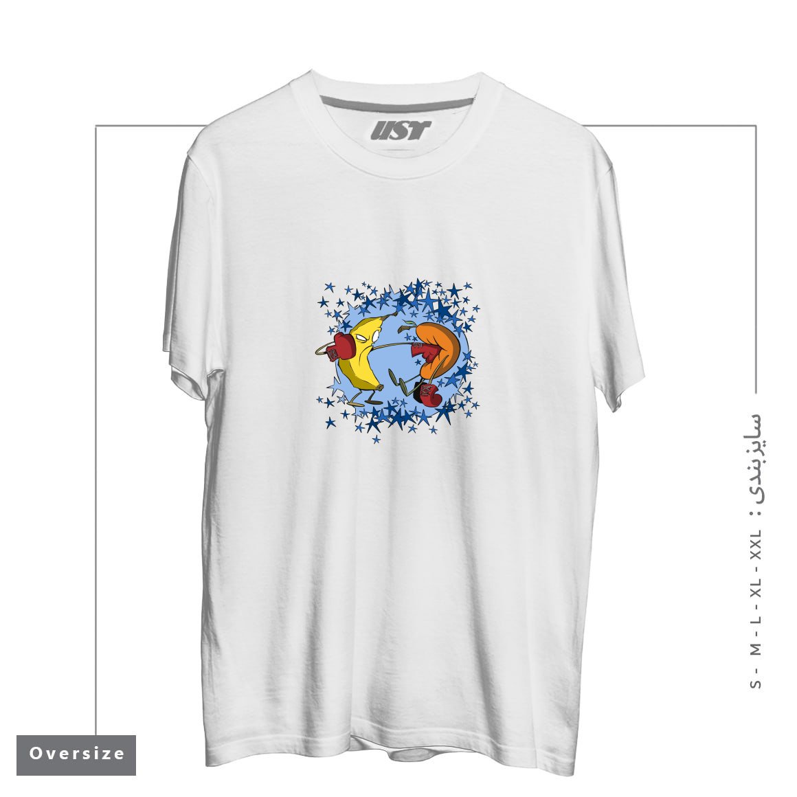 طرح FRUIT PUNCH تیشرت اورسایزرنگ سفید