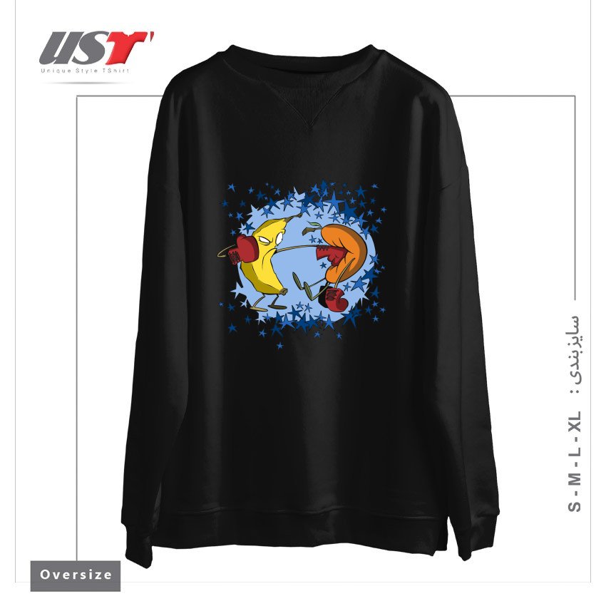 طرح FRUIT PUNCH سوییشرت اورسایزرنگ مشکی