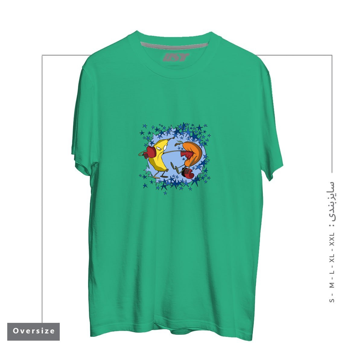 طرح FRUIT PUNCH تیشرت اورسایزرنگ سبز