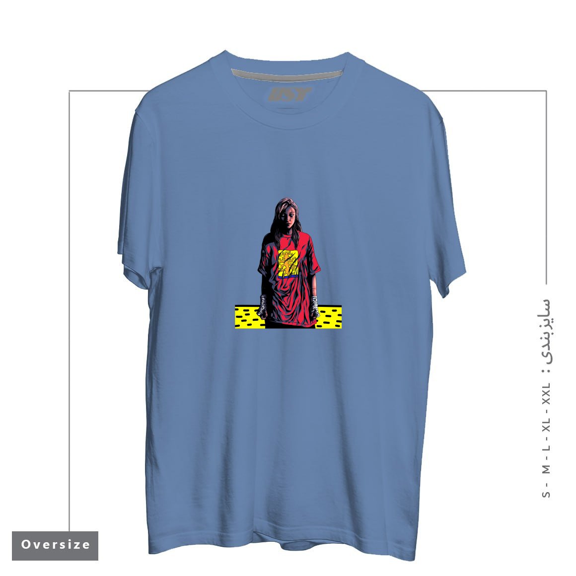 طرح KEITH TREE تیشرت اورسایزرنگ آبی نفتی