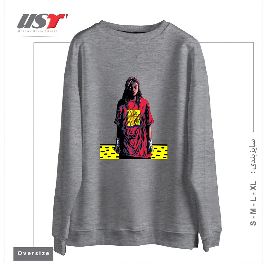 سوییشرت اورسایز طرح KEITH TREE