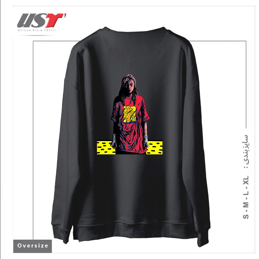 طرح KEITH TREE سوییشرت اورسایزرنگ دودی