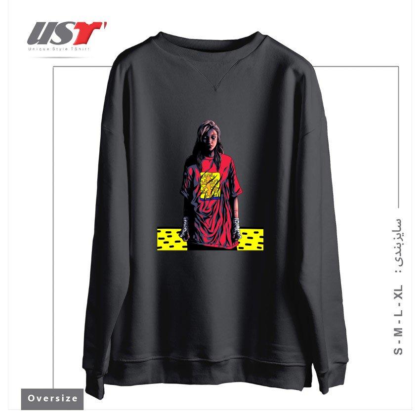 سوییشرت اورسایز طرح KEITH TREE