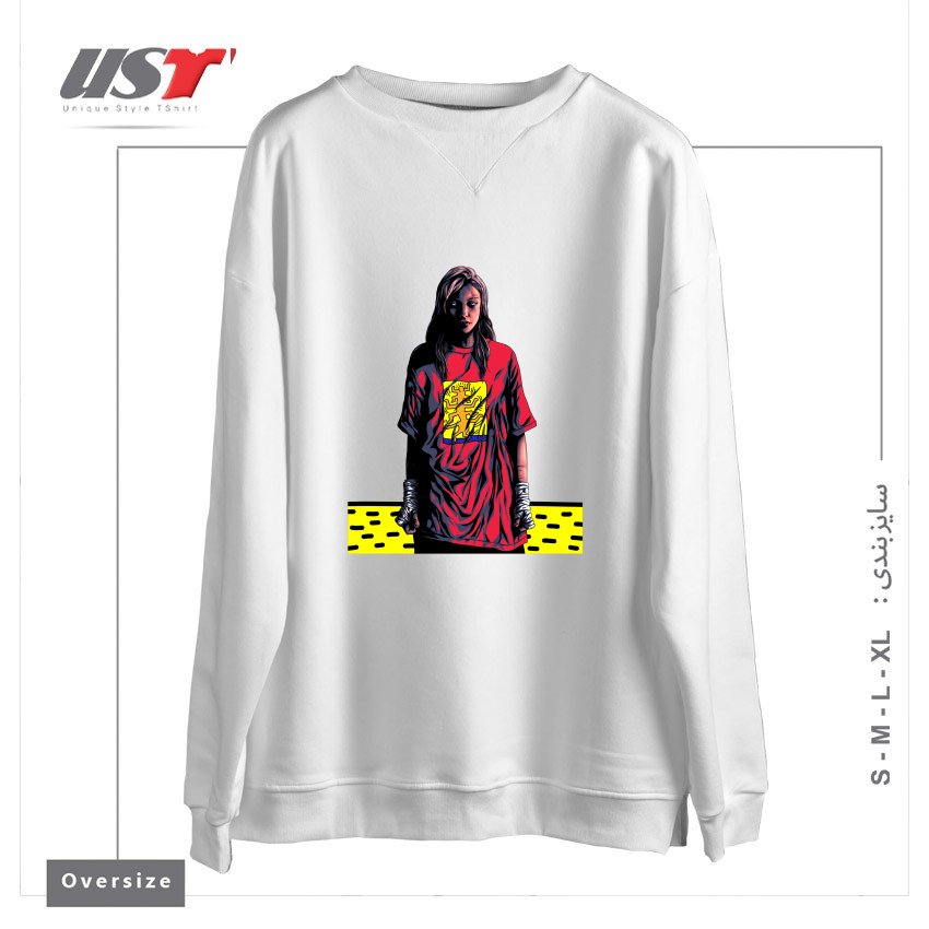 سوییشرت اورسایز طرح KEITH TREE