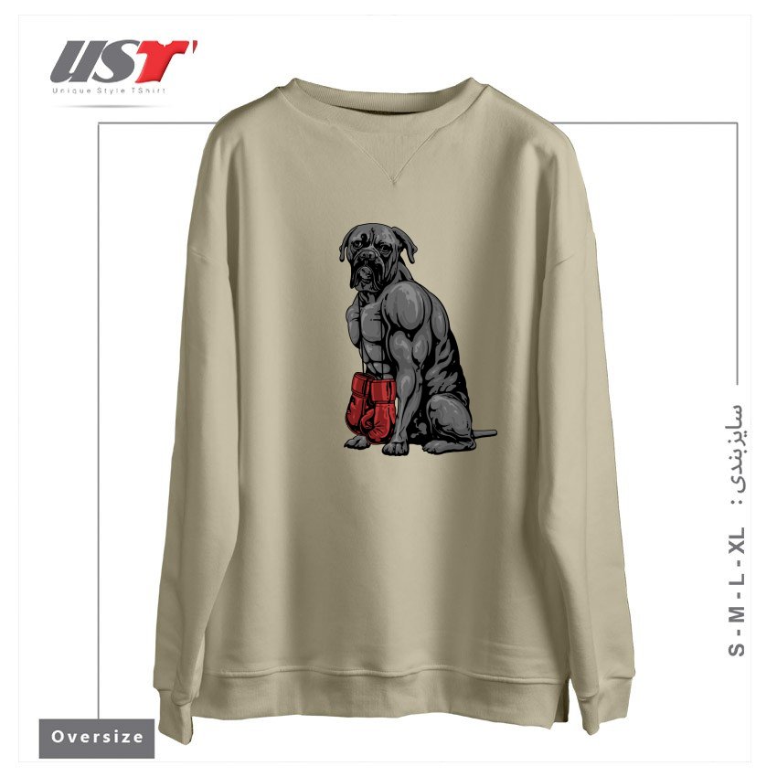 سوییشرت اورسایز طرح LIFE OF A BOXER