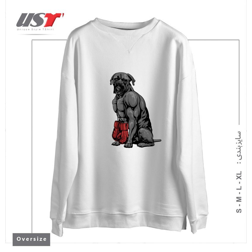 سوییشرت اورسایز طرح LIFE OF A BOXER
