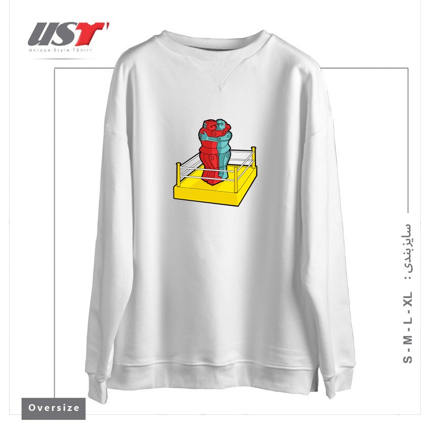 سوییشرت اورسایز طرح MAKE LOVE NOT WAR