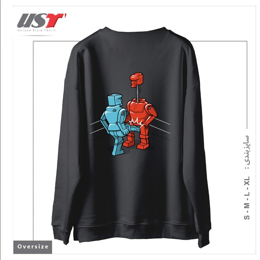 طرح MAKE LOVE NOT WAR1 سوییشرت اورسایزرنگ دودی