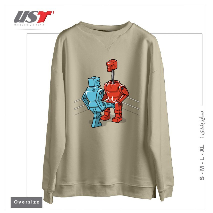 سوییشرت اورسایز طرح MAKE LOVE NOT WAR1