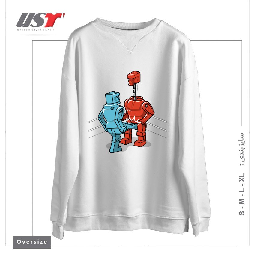 سوییشرت اورسایز طرح MAKE LOVE NOT WAR1