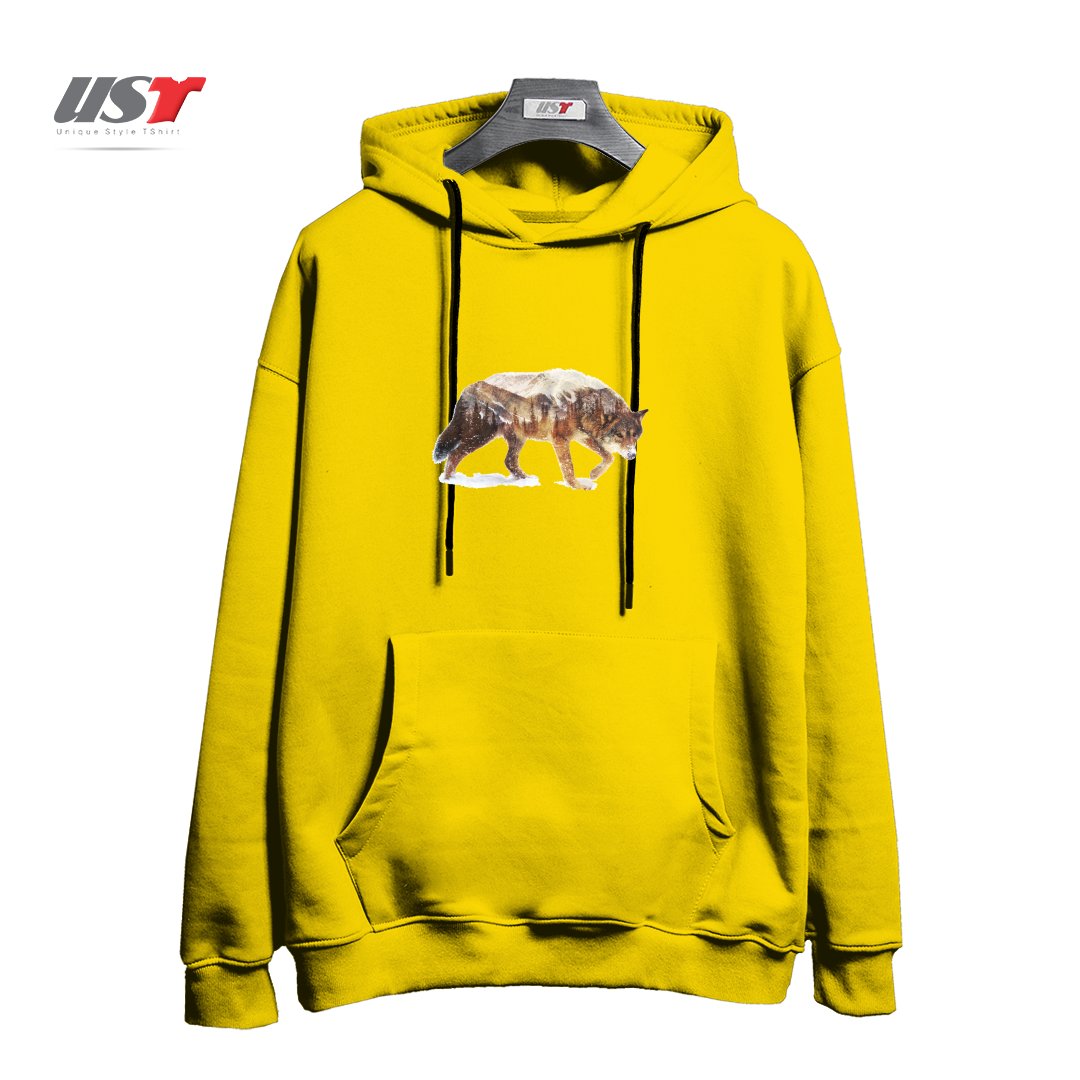 هودی اورسایز طرح WOLF IN THE ARCTIC