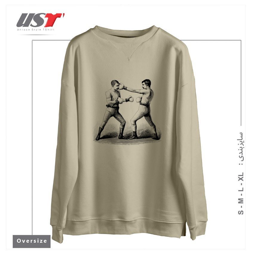 سوییشرت اورسایز طرح MEN IN MOUSTACHES