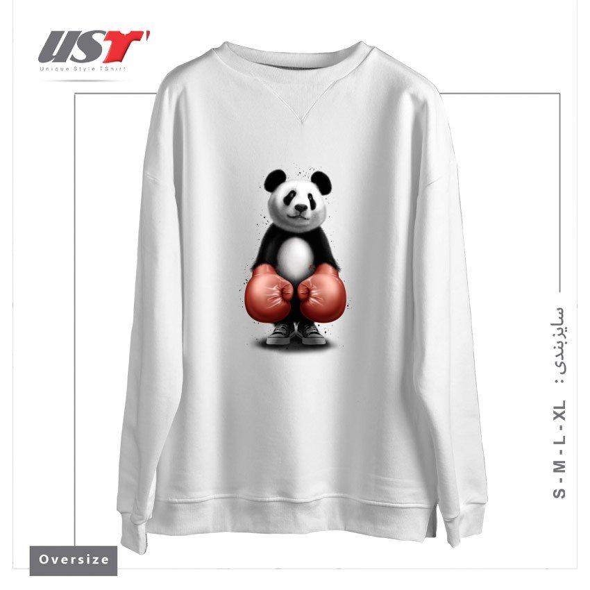 سوییشرت اورسایز طرح PANDA BOXER