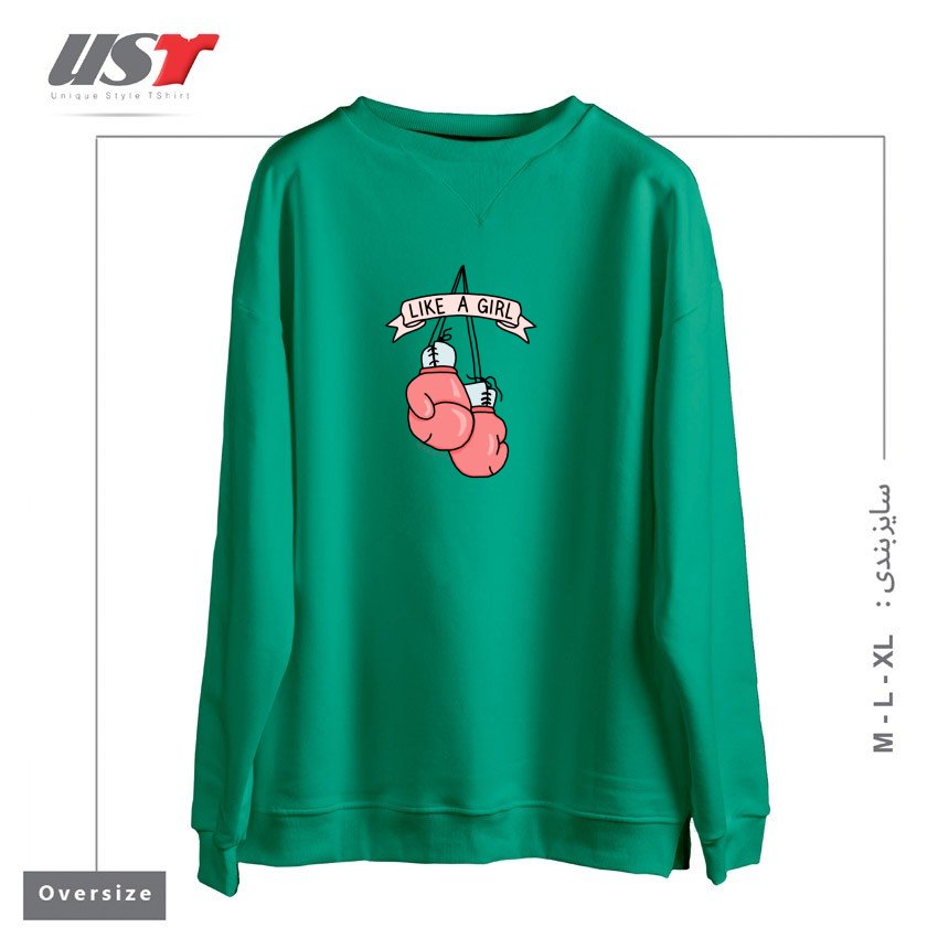 سوییشرت اورسایز طرح PUNCH OUT THE PATRIARCHY