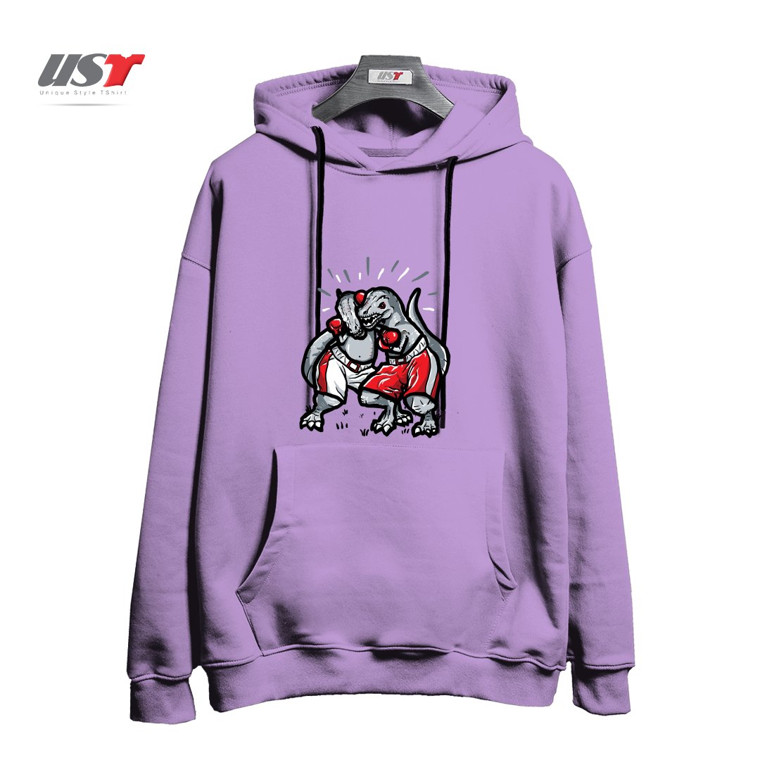 هودی اورسایز طرح T-REX'S TRYING TO BOX