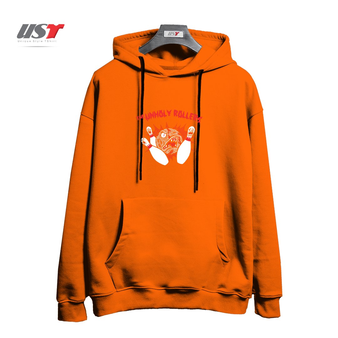 طرح THE UNHOLY ROLLERS هودی اورسایزرنگ نارنجی