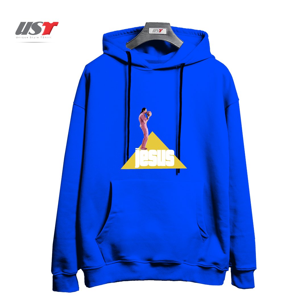 طرح THE JESUS - BIG LEBOWSKI MOVIE هودی اورسایزرنگ آبی شالی