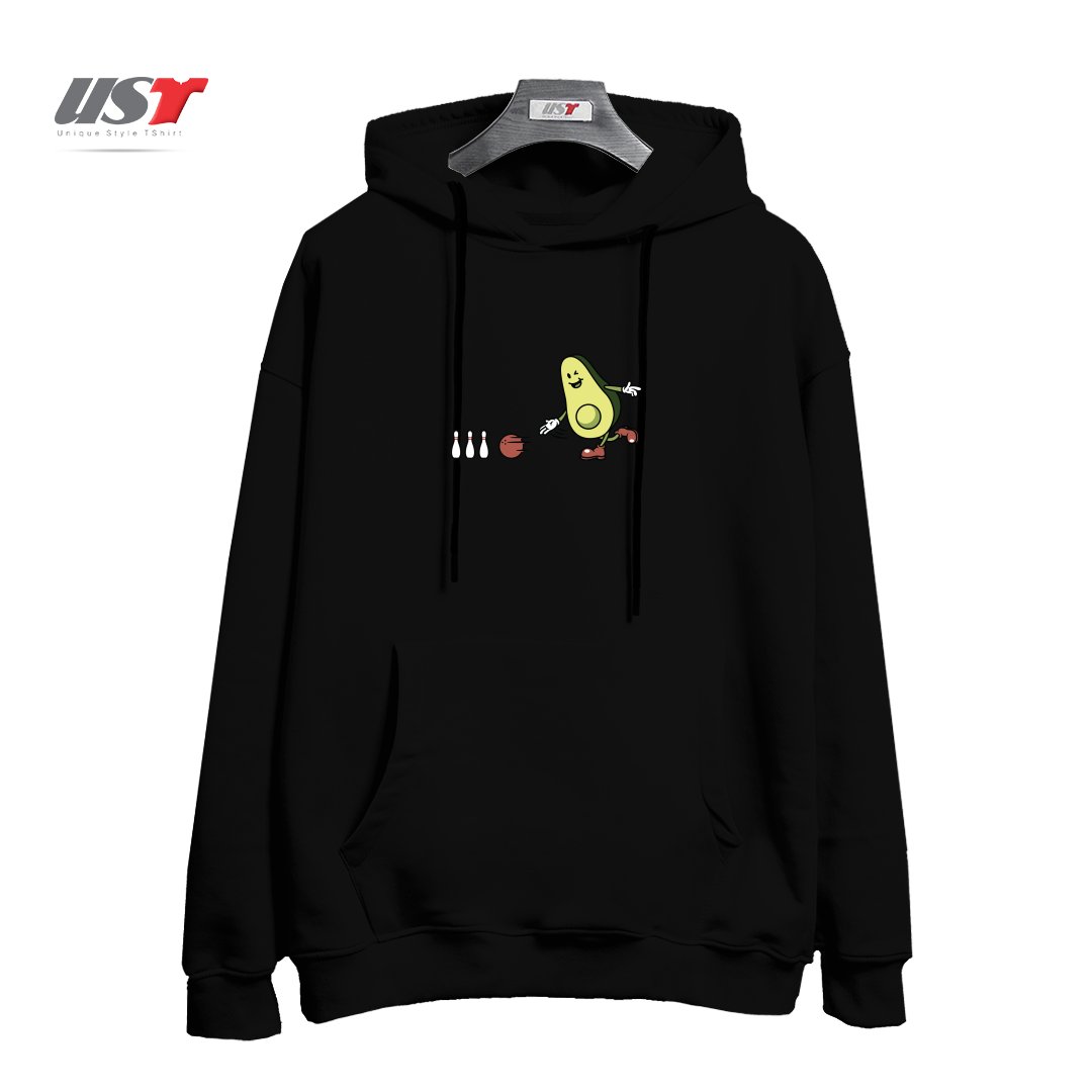 طرح AVOCADOO PLAYING BOWLING هودی اورسایزرنگ مشکی