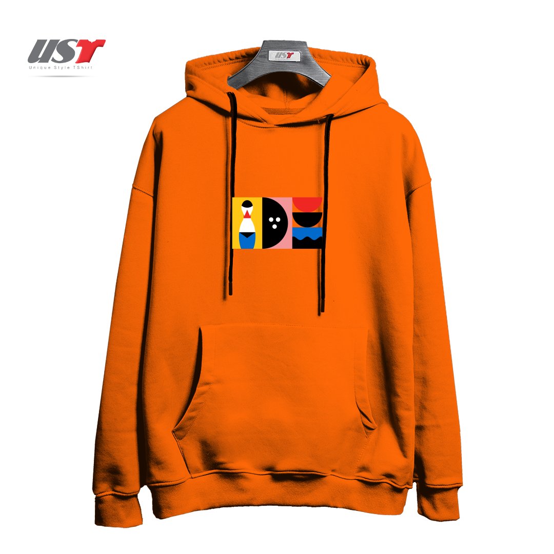 طرح BIRDLAND هودی اورسایزرنگ نارنجی