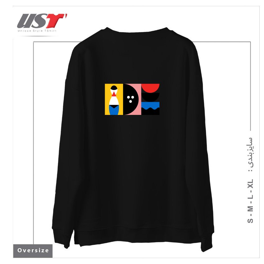 طرح BIRDLAND سوییشرت اورسایزرنگ مشکی