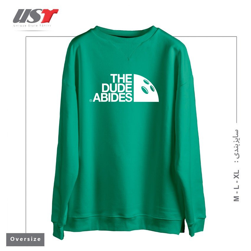 طرح HIS DUDENESS سوییشرت اورسایزرنگ سبز سدری