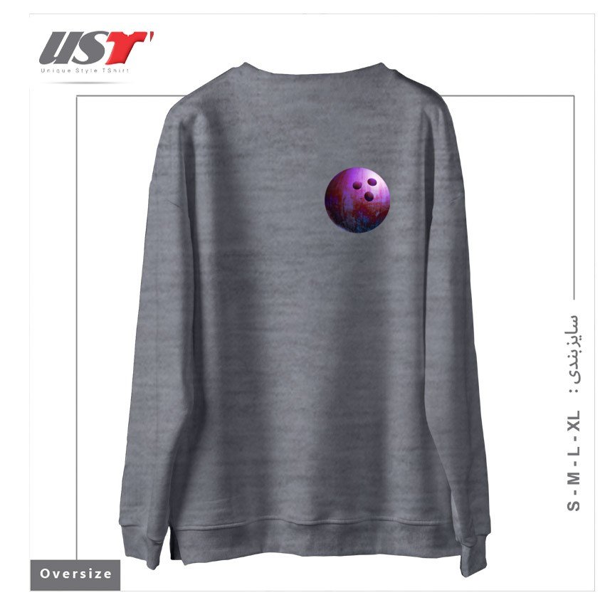 طرح KILLER GAME سوییشرت اورسایزرنگ طوسی ملانژ