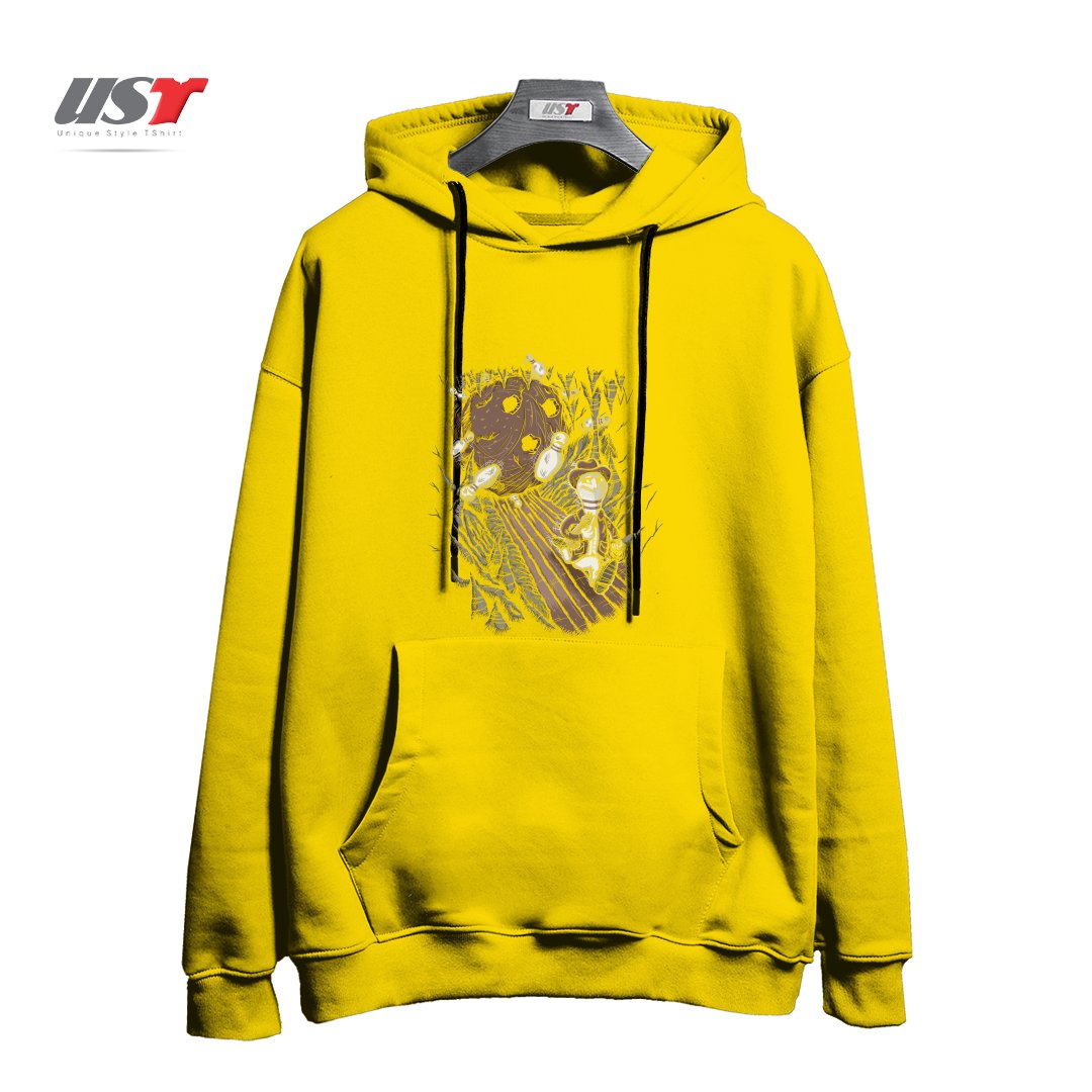 طرح PINDIANA JONES هودی اورسایزرنگ زرد