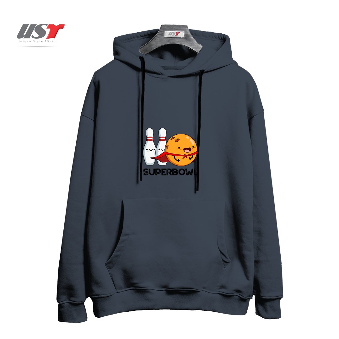 هودی اورسایز طرح SUPER BOWL CUTE SUPER HERO BOWLING PUN
