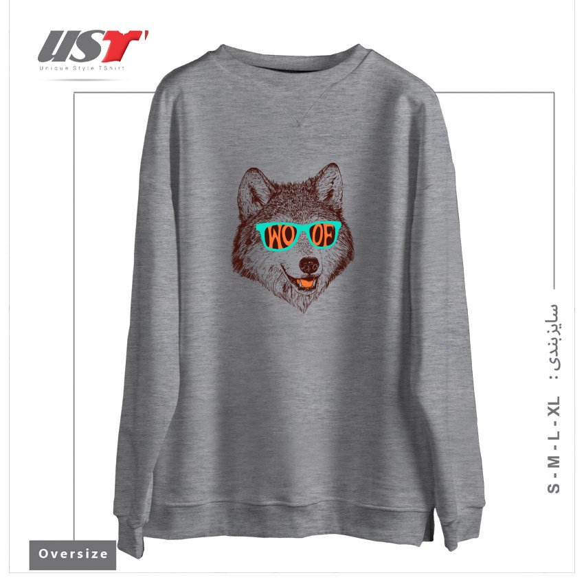 سوییشرت اورسایز طرح WOOF