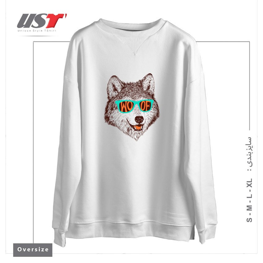 سوییشرت اورسایز طرح WOOF
