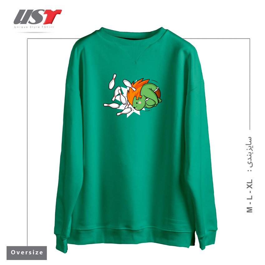 سوییشرت اورسایز طرح SPORTY BUDDY BOWLING