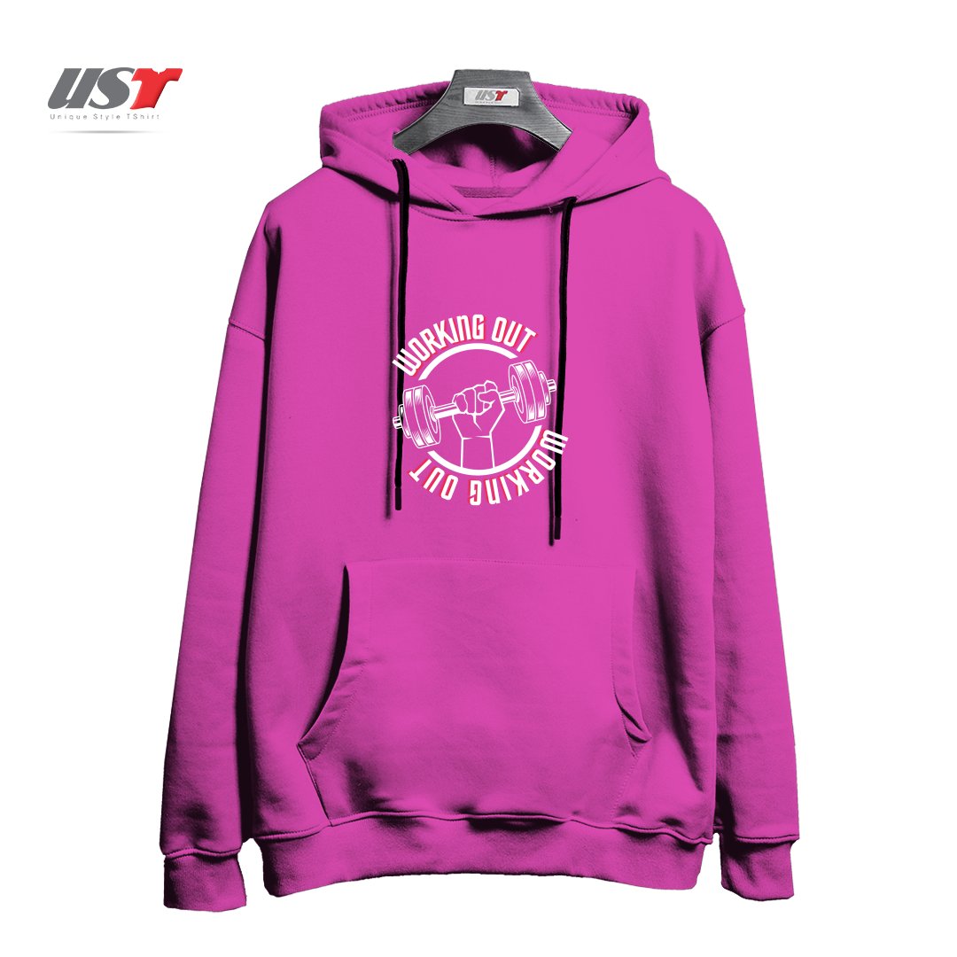 هودی اورسایز طرح WORKING OUT, GYM SYMBOL