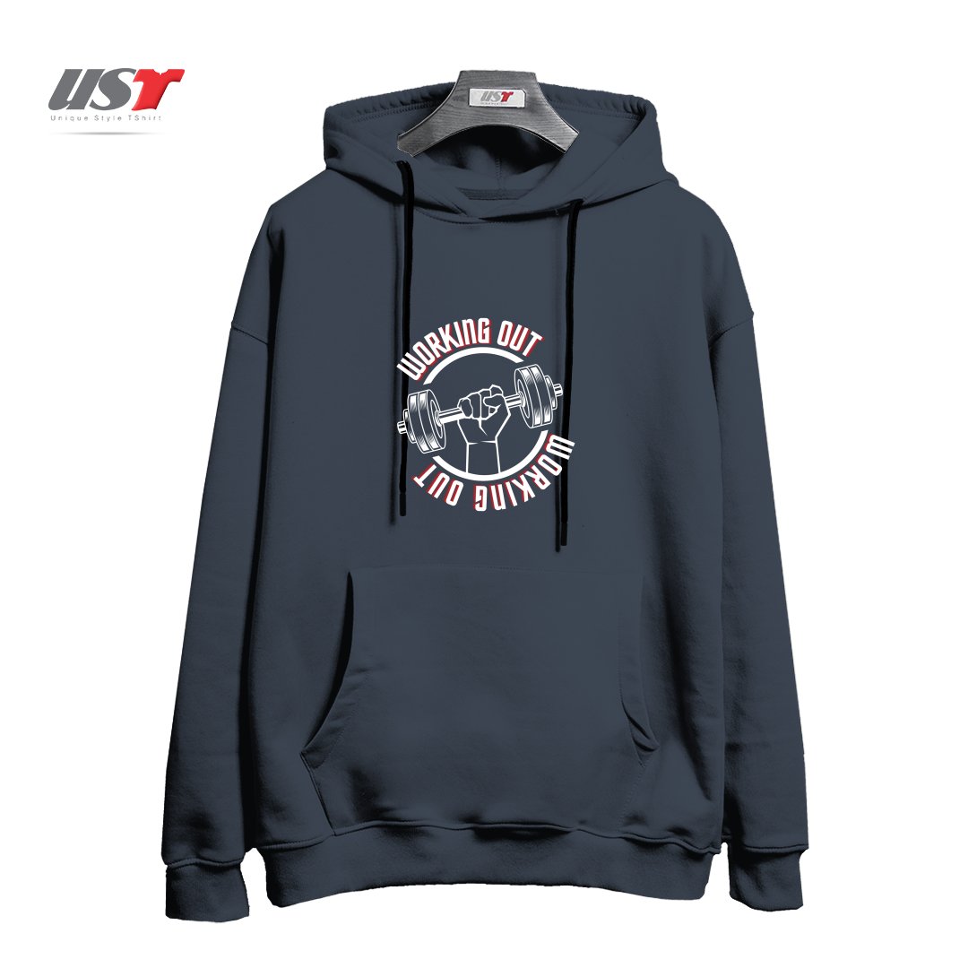هودی اورسایز طرح WORKING OUT, GYM SYMBOL