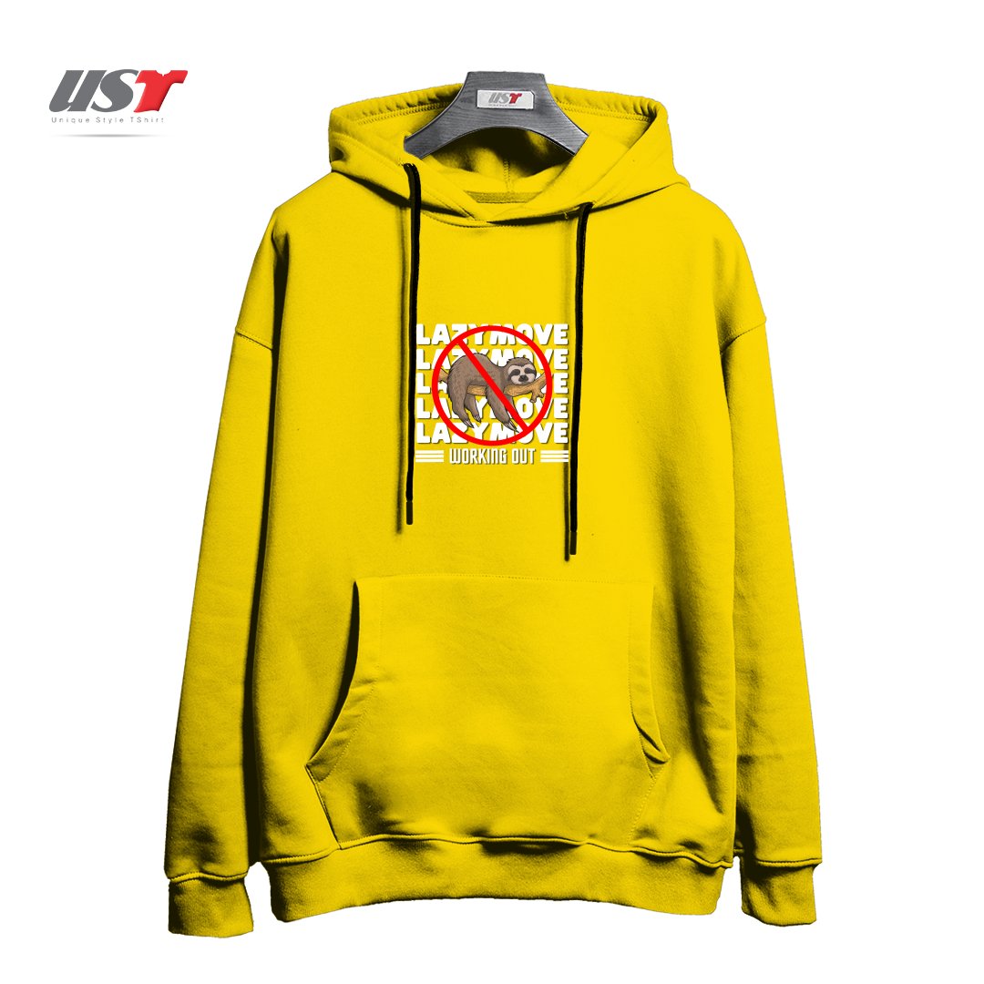 هودی اورسایز طرح LAZY MOVE MOTIVATION LORIS WORKING OUT