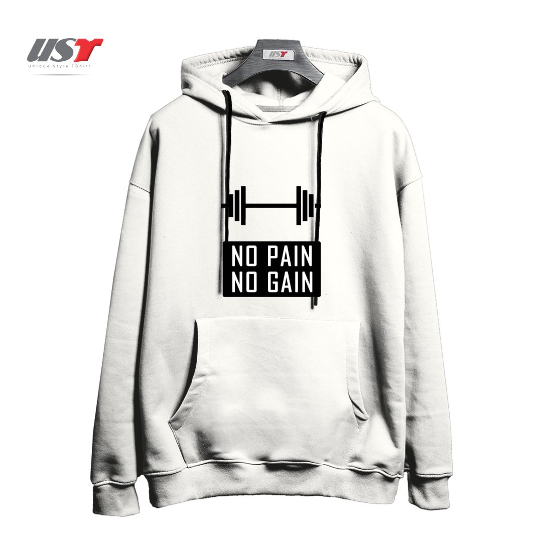 هودی اورسایز طرح NO PAIN NO GAIN