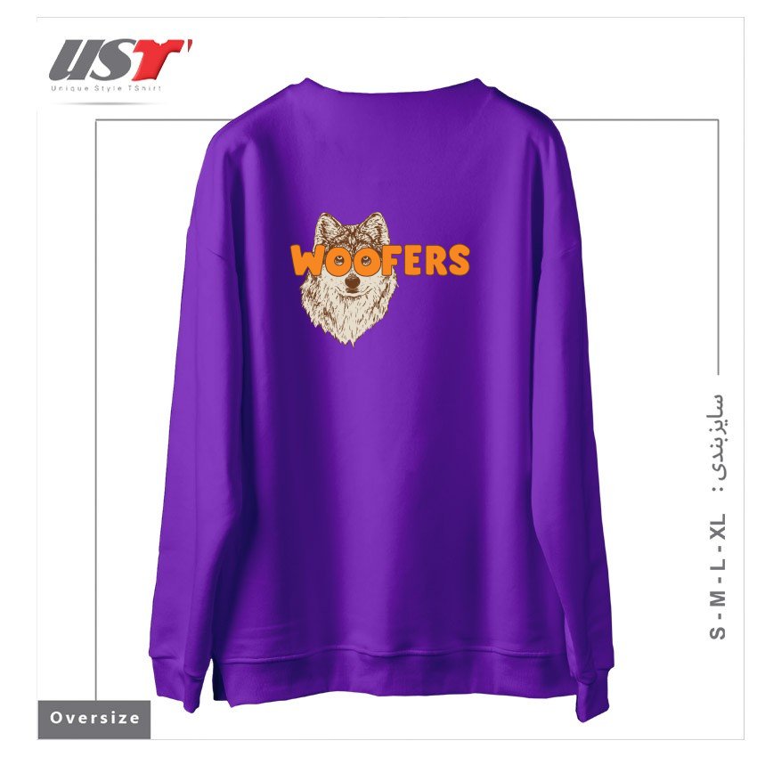 طرح WOOFERS سوییشرت اورسایزرنگ بنفش