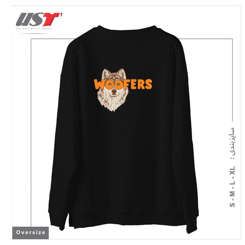 طرح WOOFERS سوییشرت اورسایزرنگ مشکی