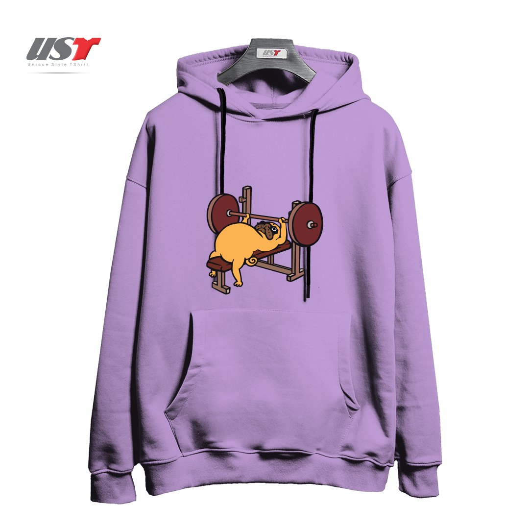 هودی اورسایز طرح PUG BENCH PRESS