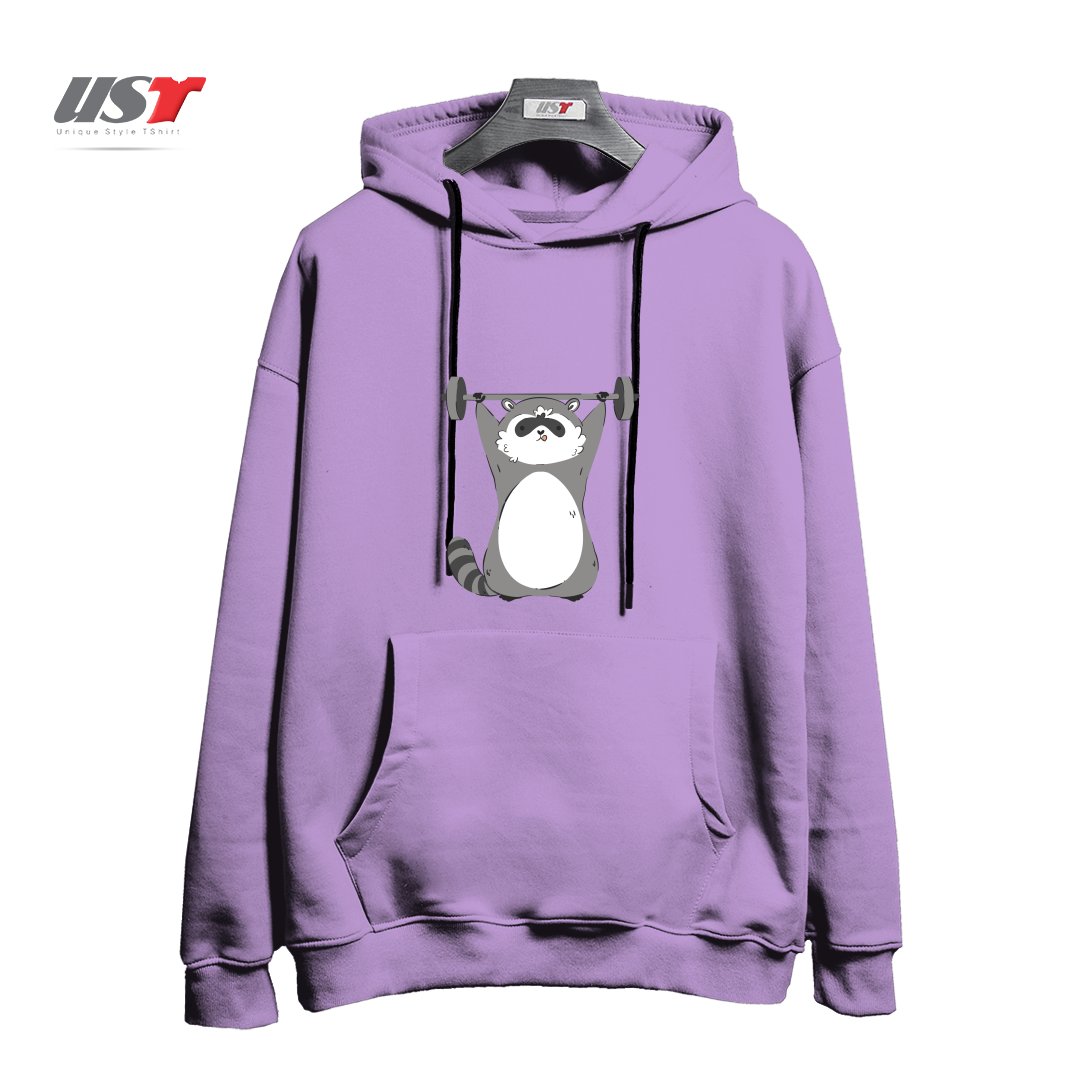 طرح RACCOON WORKING OUT هودی اورسایزرنگ یاسی