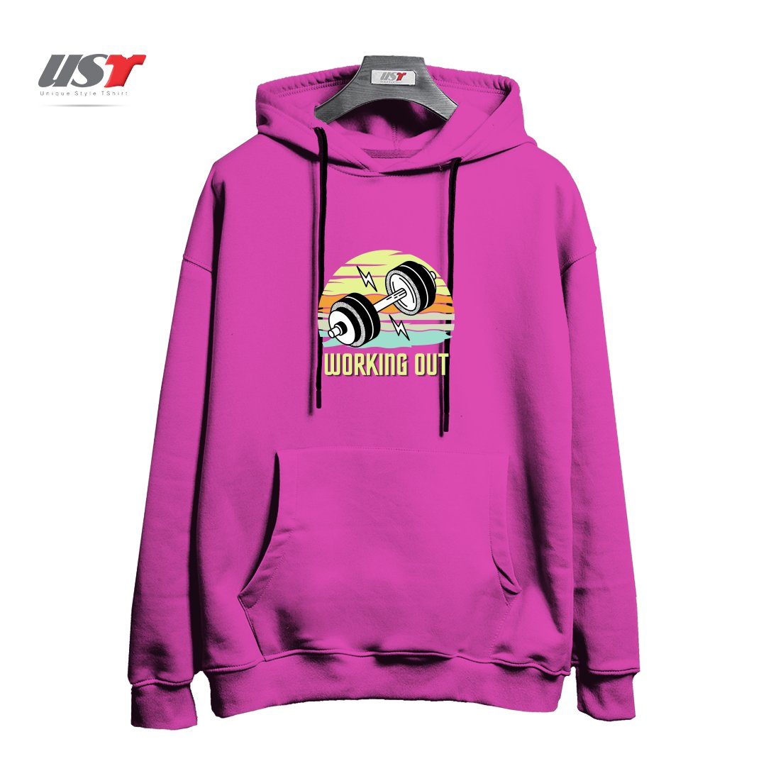 هودی اورسایز طرح RETRO GYM WORKING OUT
