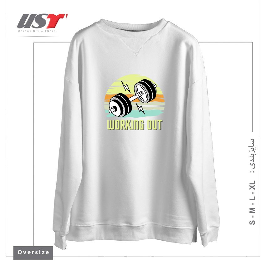 سوییشرت اورسایز طرح RETRO GYM WORKING OUT