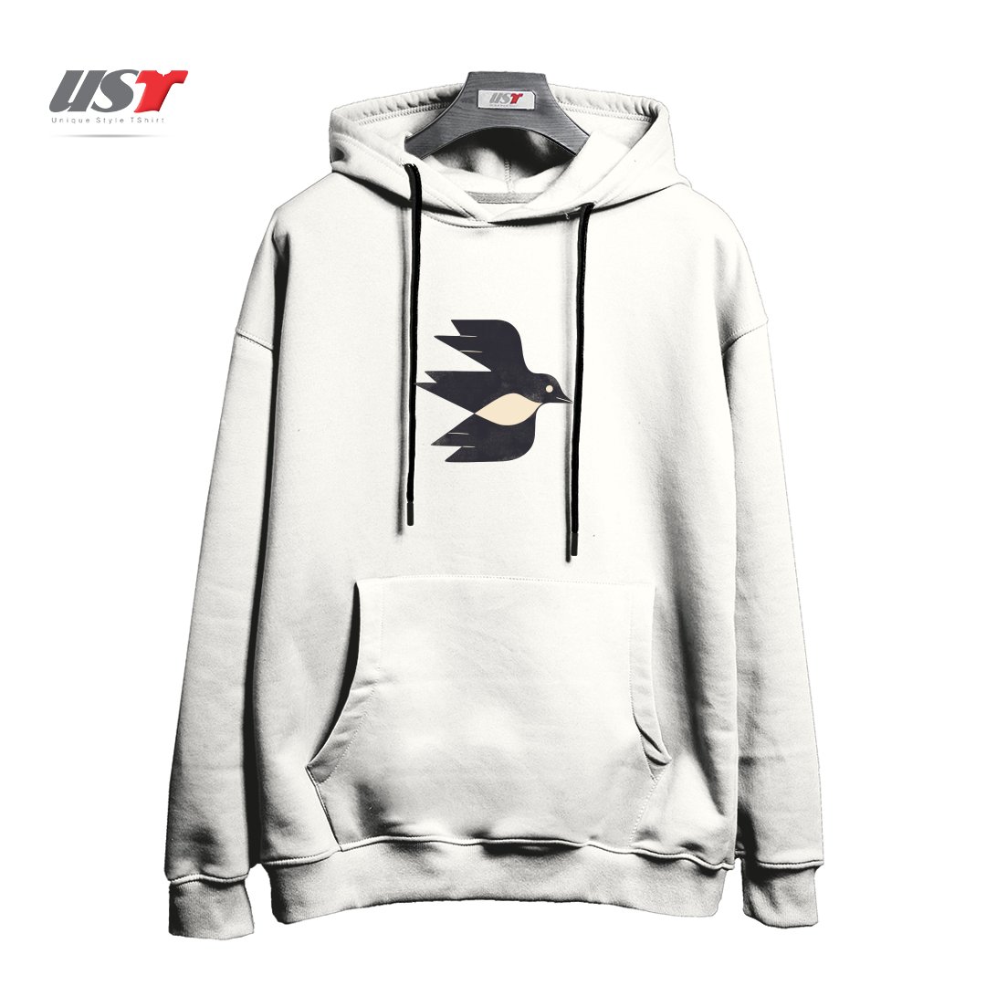 هودی اورسایز طرح MINIMAL BLACKBIRD NO. 2