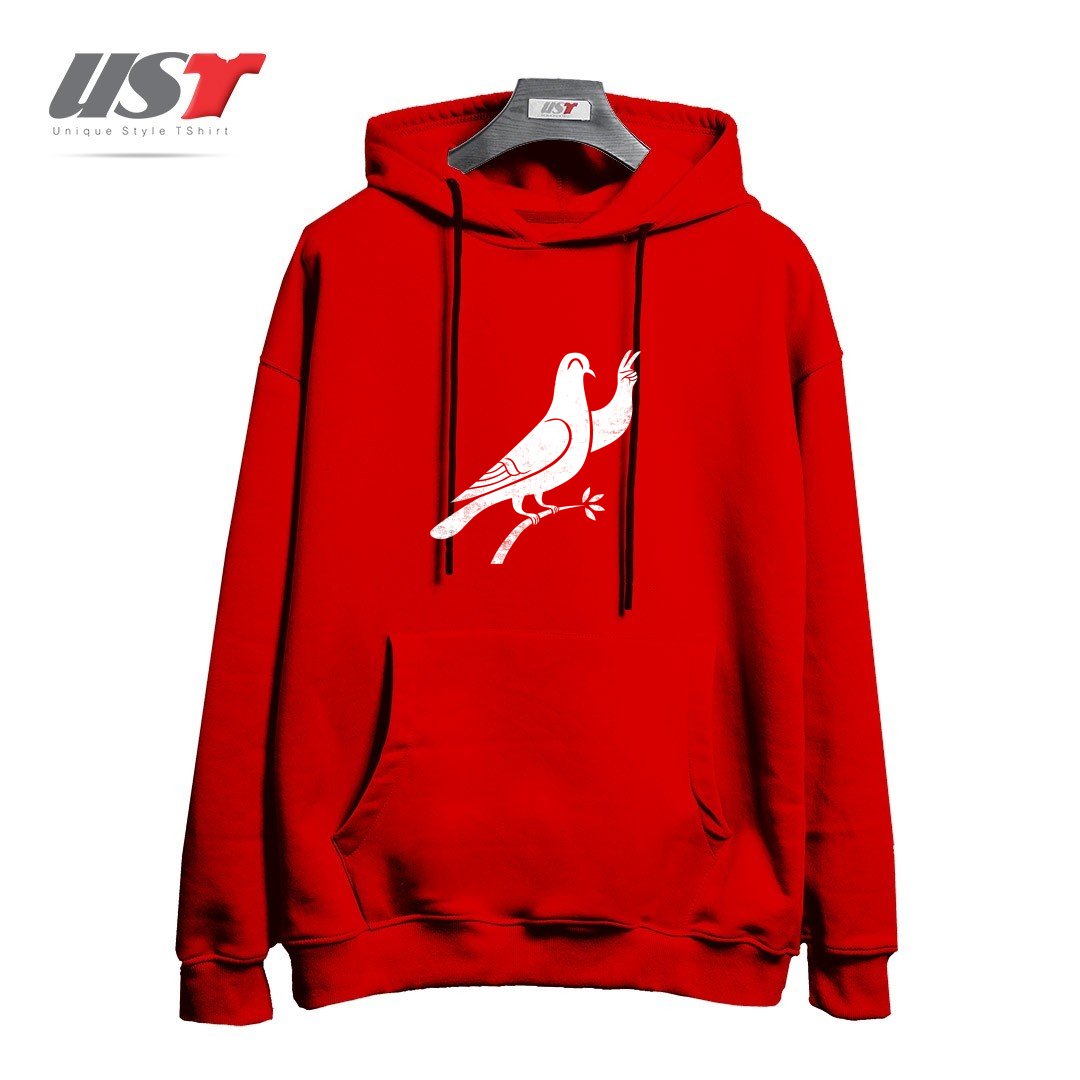 طرح PEACE هودی اورسایزرنگ قرمز