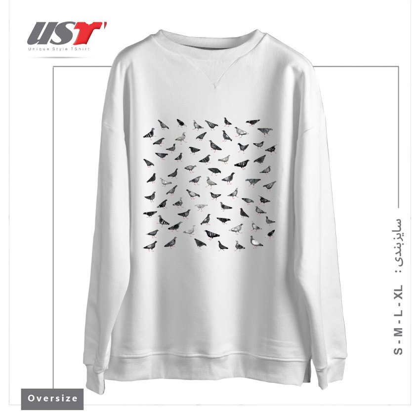 سوییشرت اورسایز طرح PIGEONS DOING PIGEON THINGS