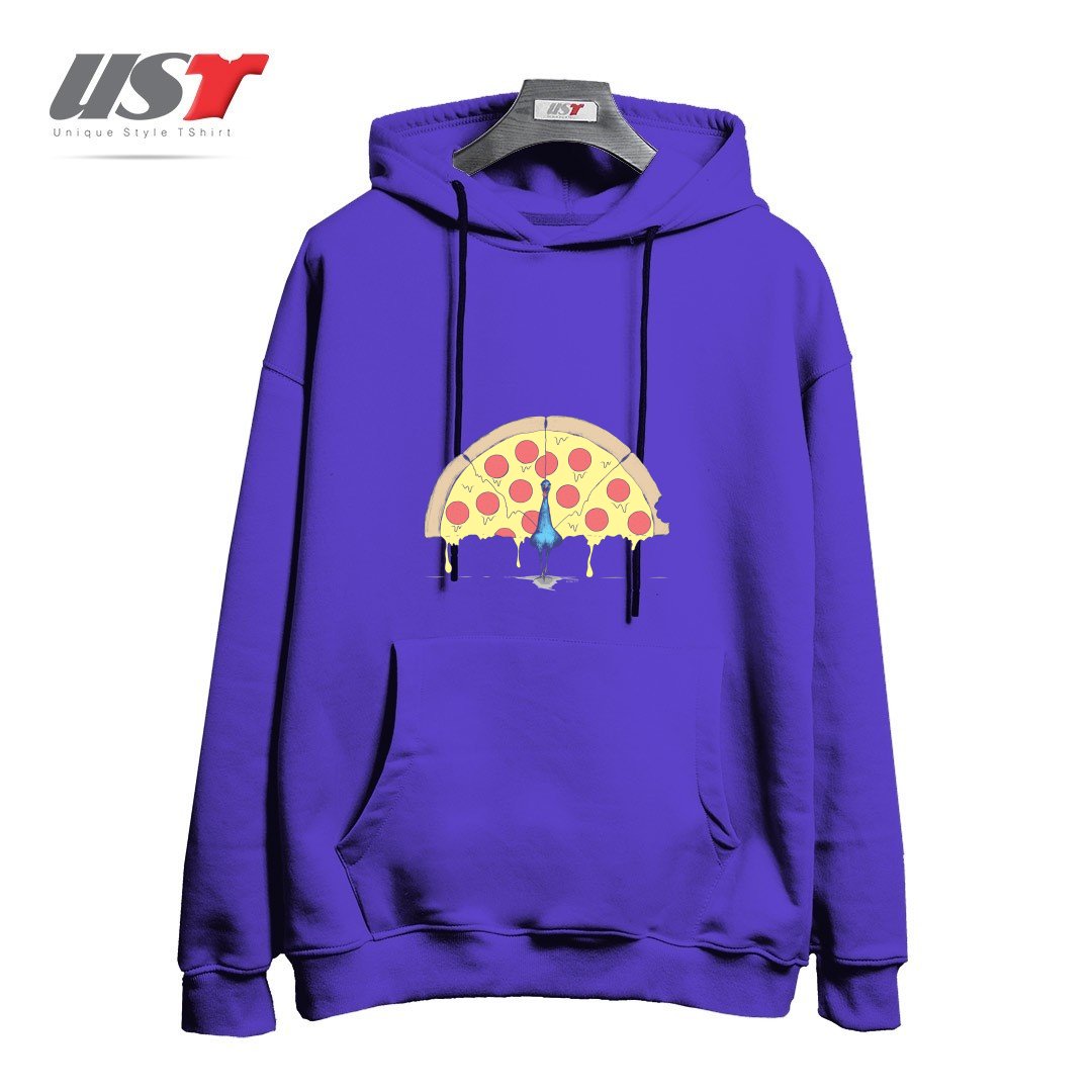 هودی اورسایز طرح PIZZA PEACOCK354554