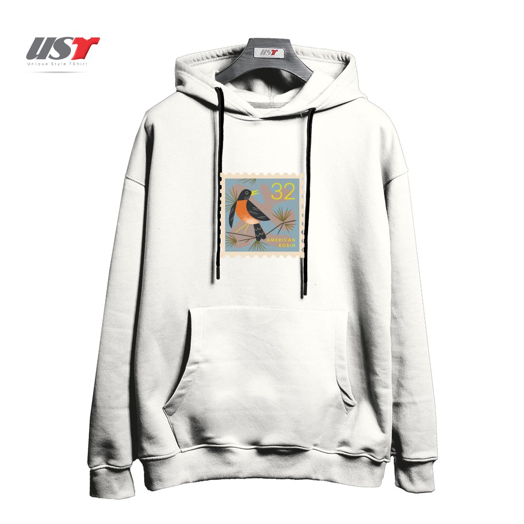 هودی اورسایز طرح ROBIN POSTAGE STAMP