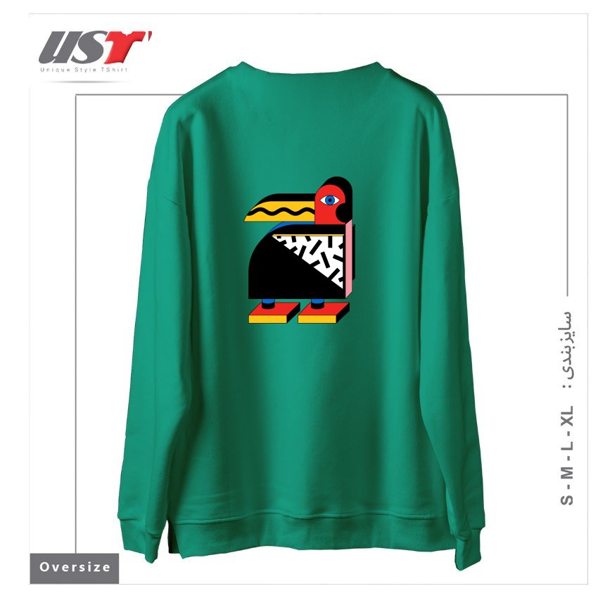 طرح TUCANO AMERICANO سوییشرت اورسایزرنگ سبز سدری