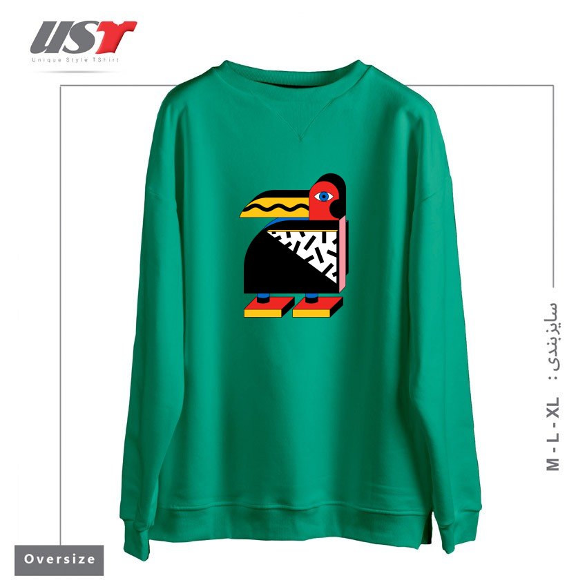 طرح TUCANO AMERICANO سوییشرت اورسایزرنگ سبز سدری