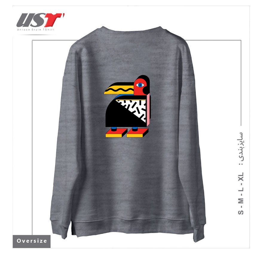 طرح TUCANO AMERICANO سوییشرت اورسایزرنگ طوسی ملانژ