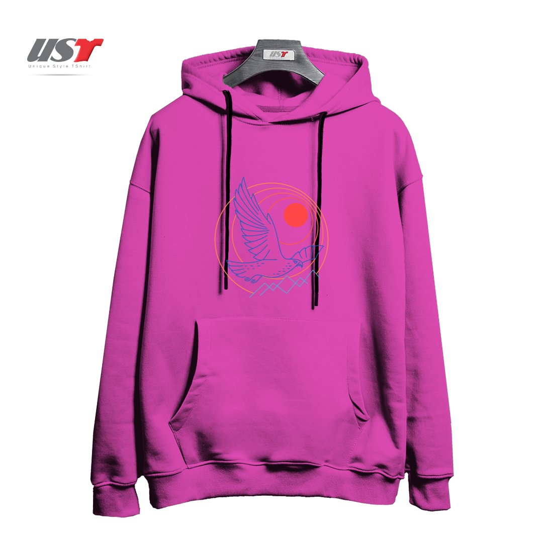 هودی اورسایز طرح WILD AND FREE AS THE HAWK'S FLIGHT